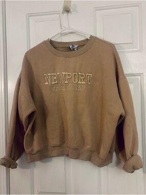 Princess Polly Newport Rhode Island Embroidered Crewneck - Tan
